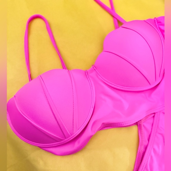 *NEW* Hot Pink Shell Bra Swimsuit - Picture 9 of 10